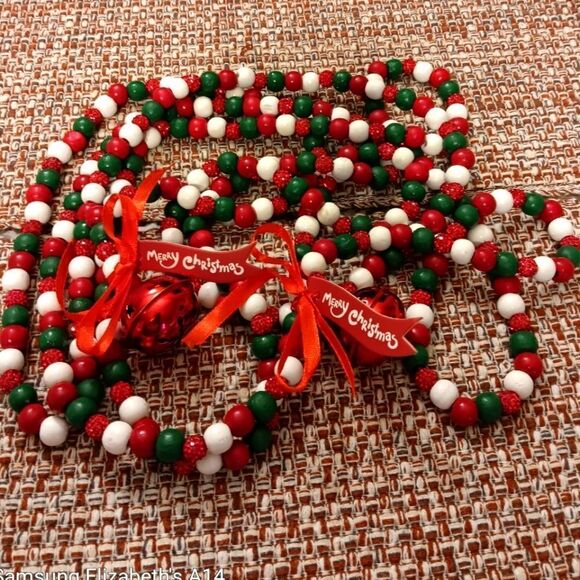 Sparkling Christmas Garland Over 130 Inches With Bells - Picture 2 of 2